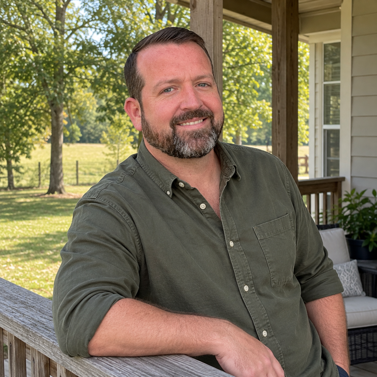 A relaxed portrait of Chad Sandifer